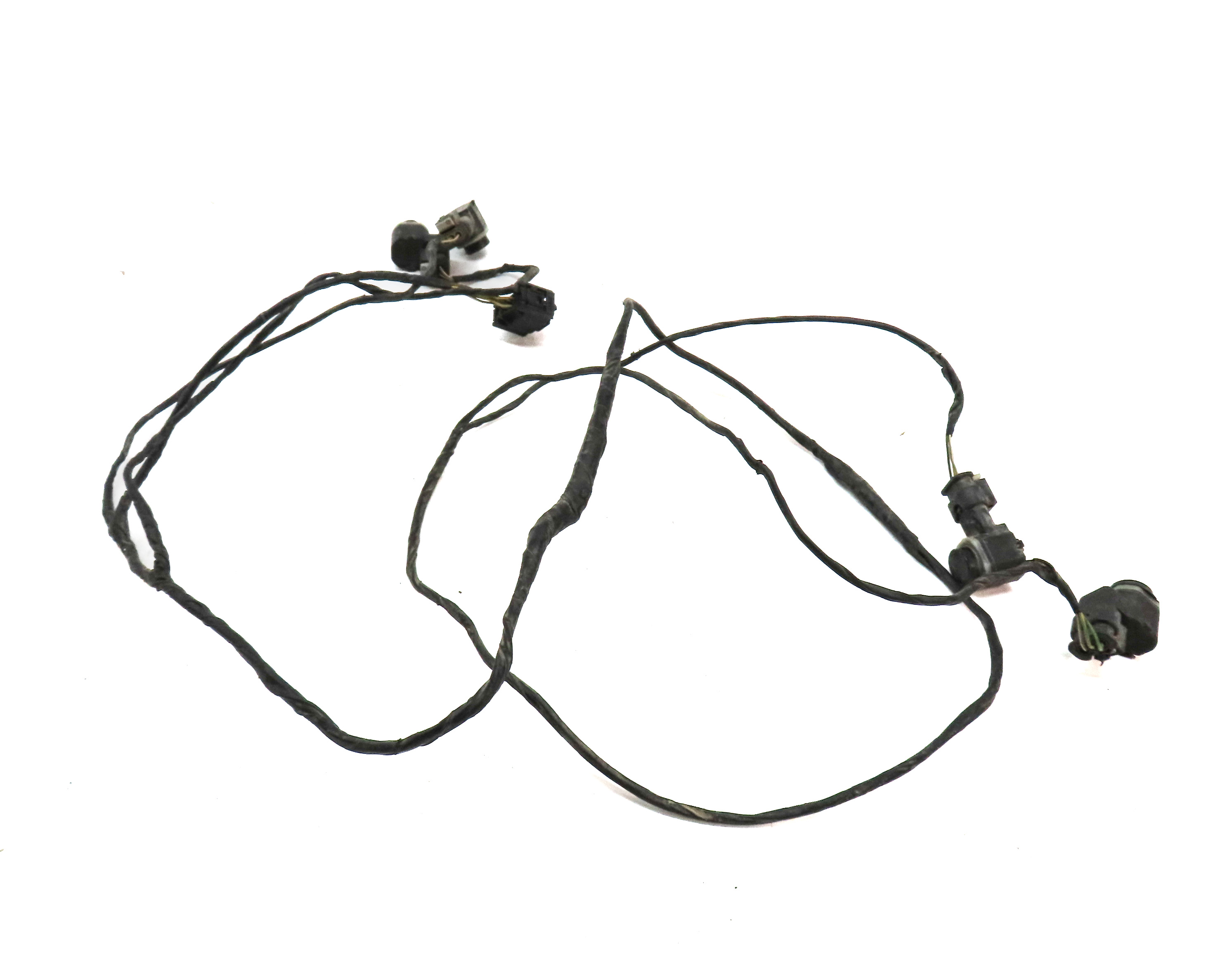 13 BMW X5 E70 FRONT PARK ASSIST PDC DISTANCE CONTROL SENSOR SET w/HARNESS (GRAY) — exact item pictured